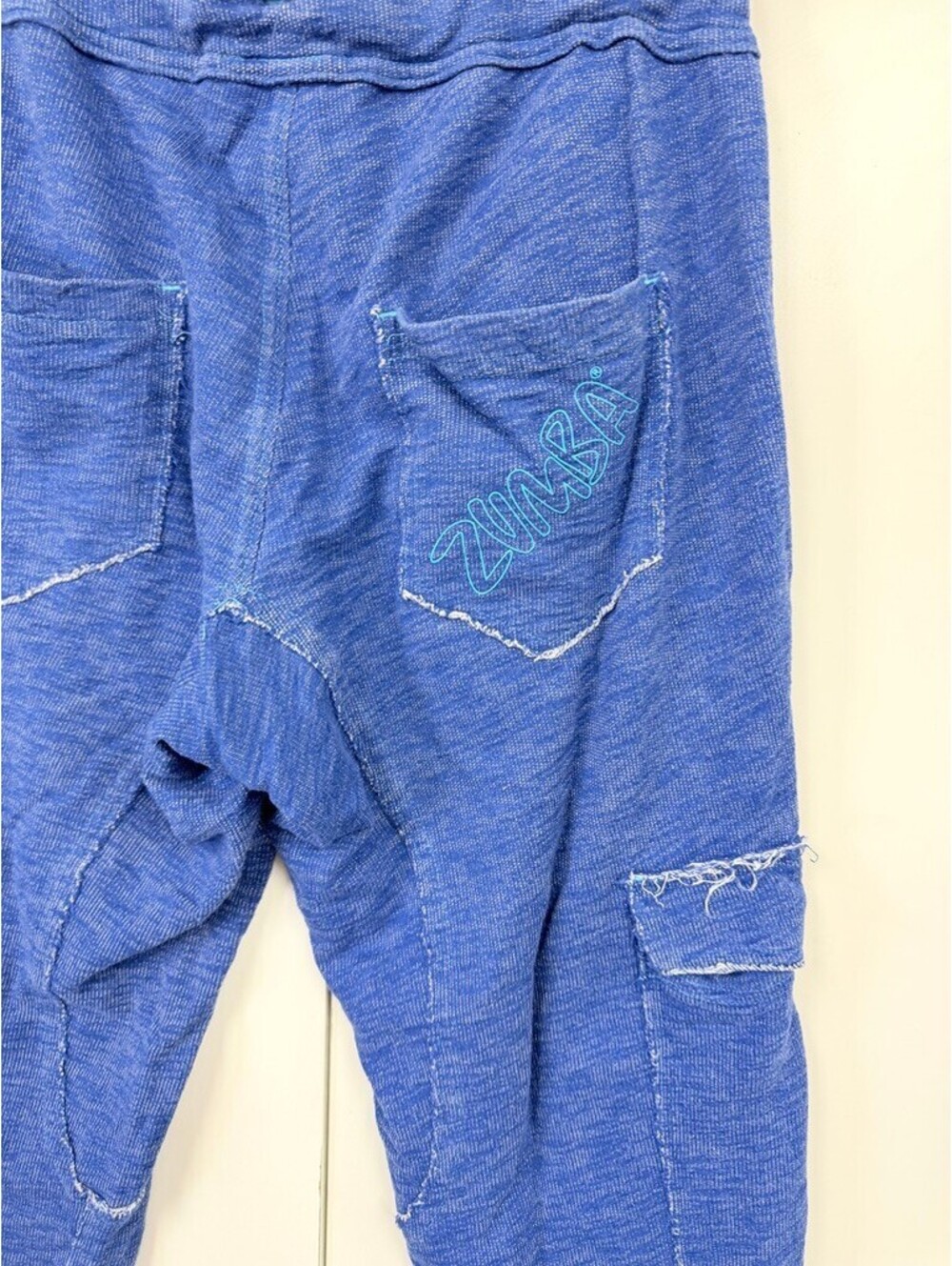 Zumba Wear Women’s Medium Blue Cargo Jogger Pants Drawstring Dance Workout - Picture 5 of 7